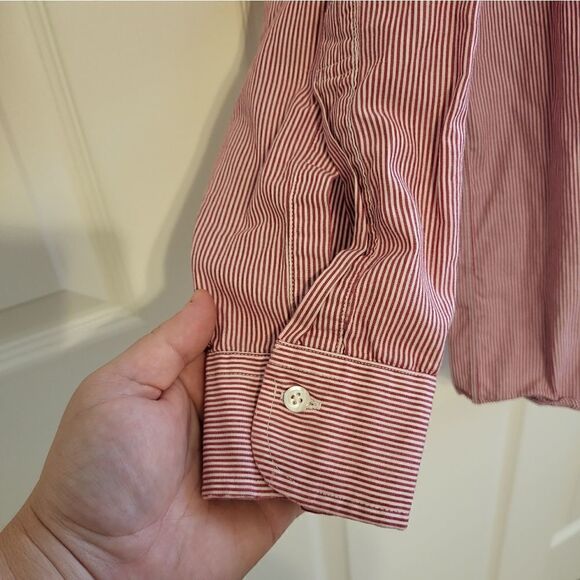 Brooks Brothers red/white striped collard button-down shirt - Picture 6 of 8